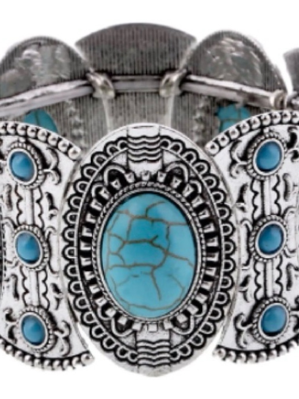 BOHO VINTAGE Southwest STYLE Turquoise Stone Bracelet - Picture 3 of 3